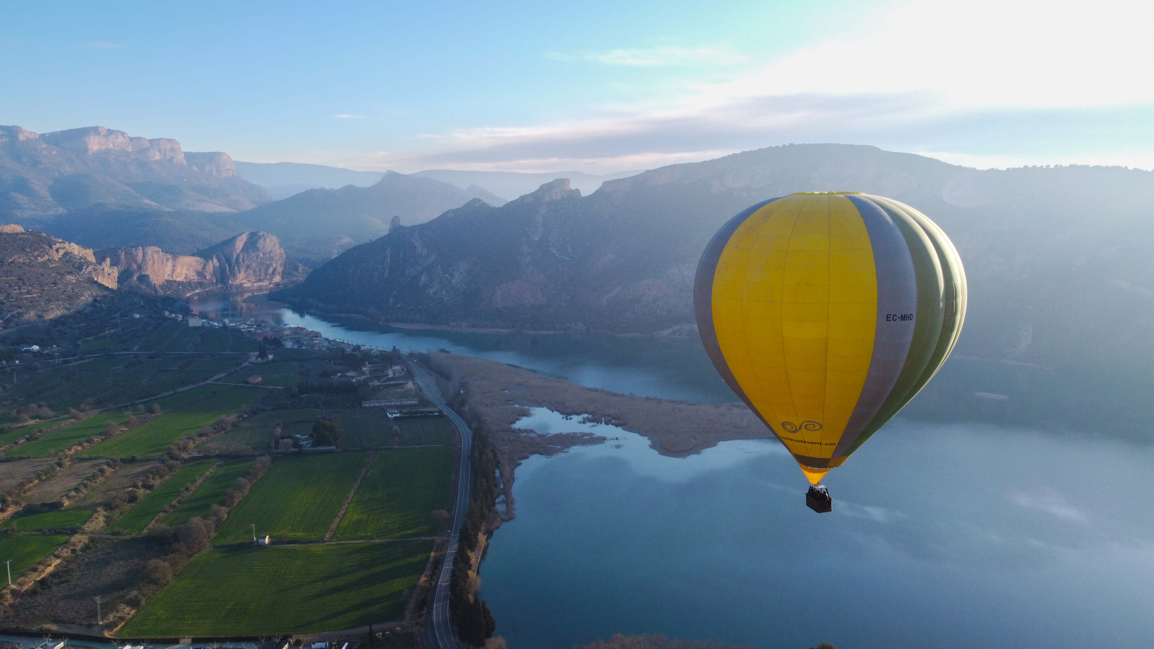 landscape seen from a hot air balloon Catalonia